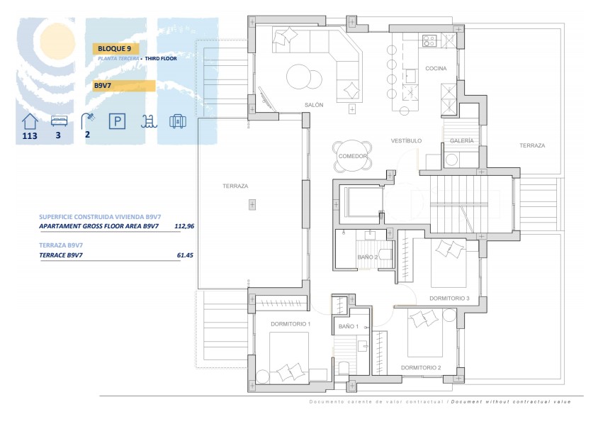 Plans d'étage Mirador de Santa Rosalía II